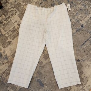 NWT Bar III Windowpane White Black Plaid Pants Suit Separates 3X Stretch Waist